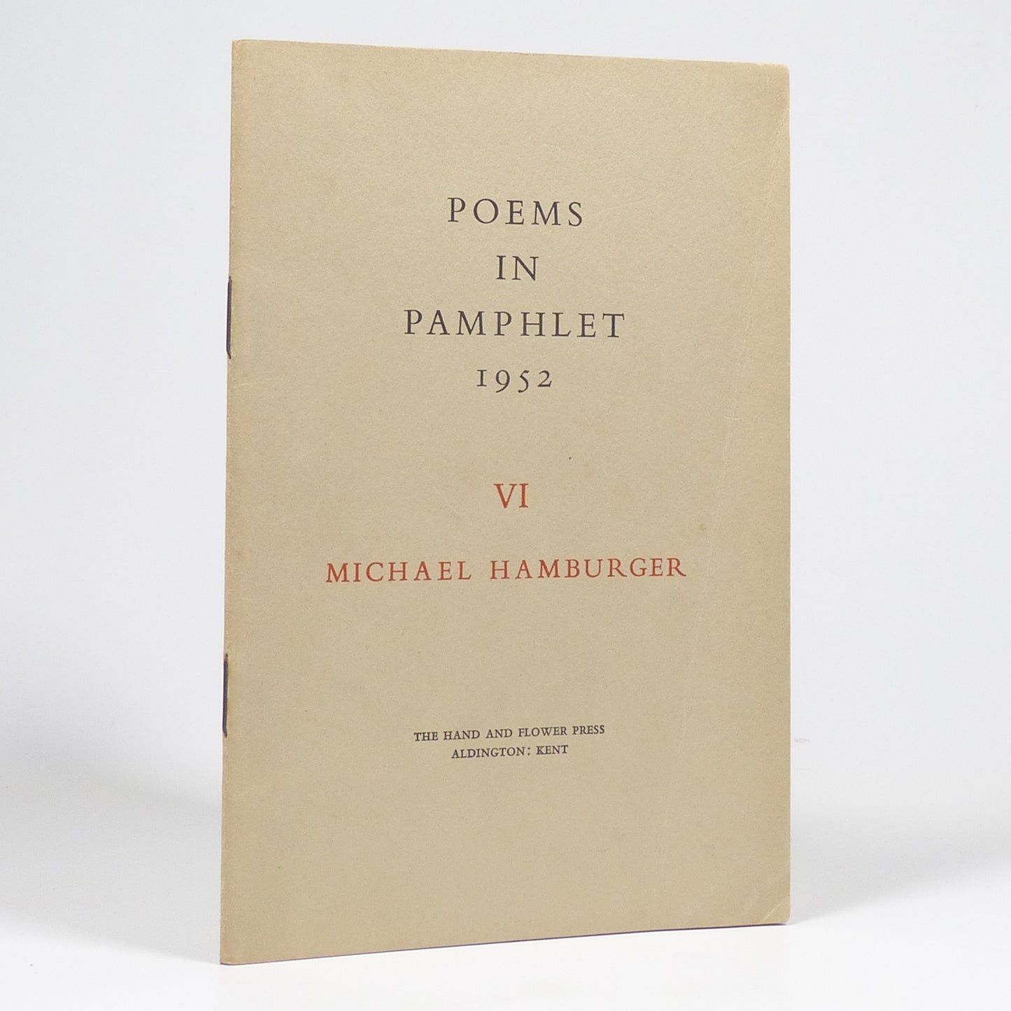 Michael Hamburger - Poems in Pamphlet 1952 - First Edition