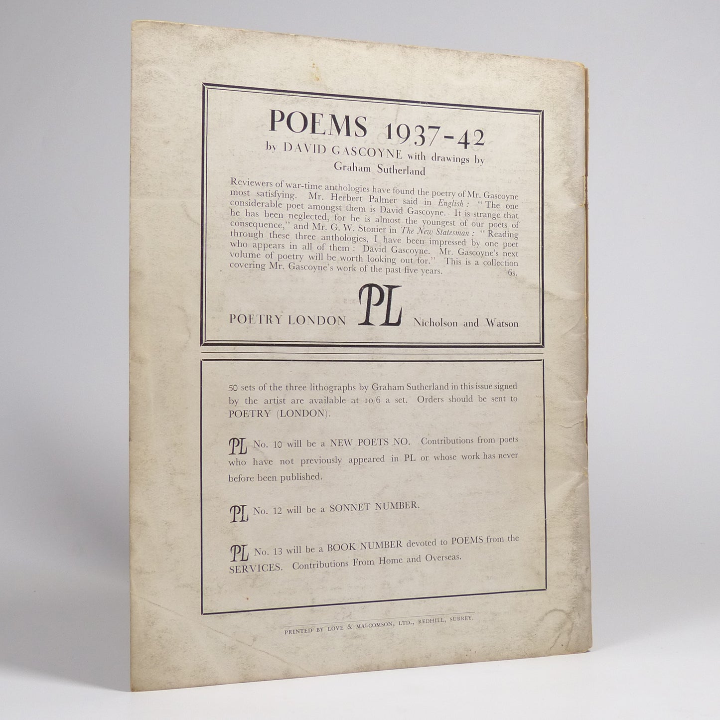Various - Poetry London - First Edition
