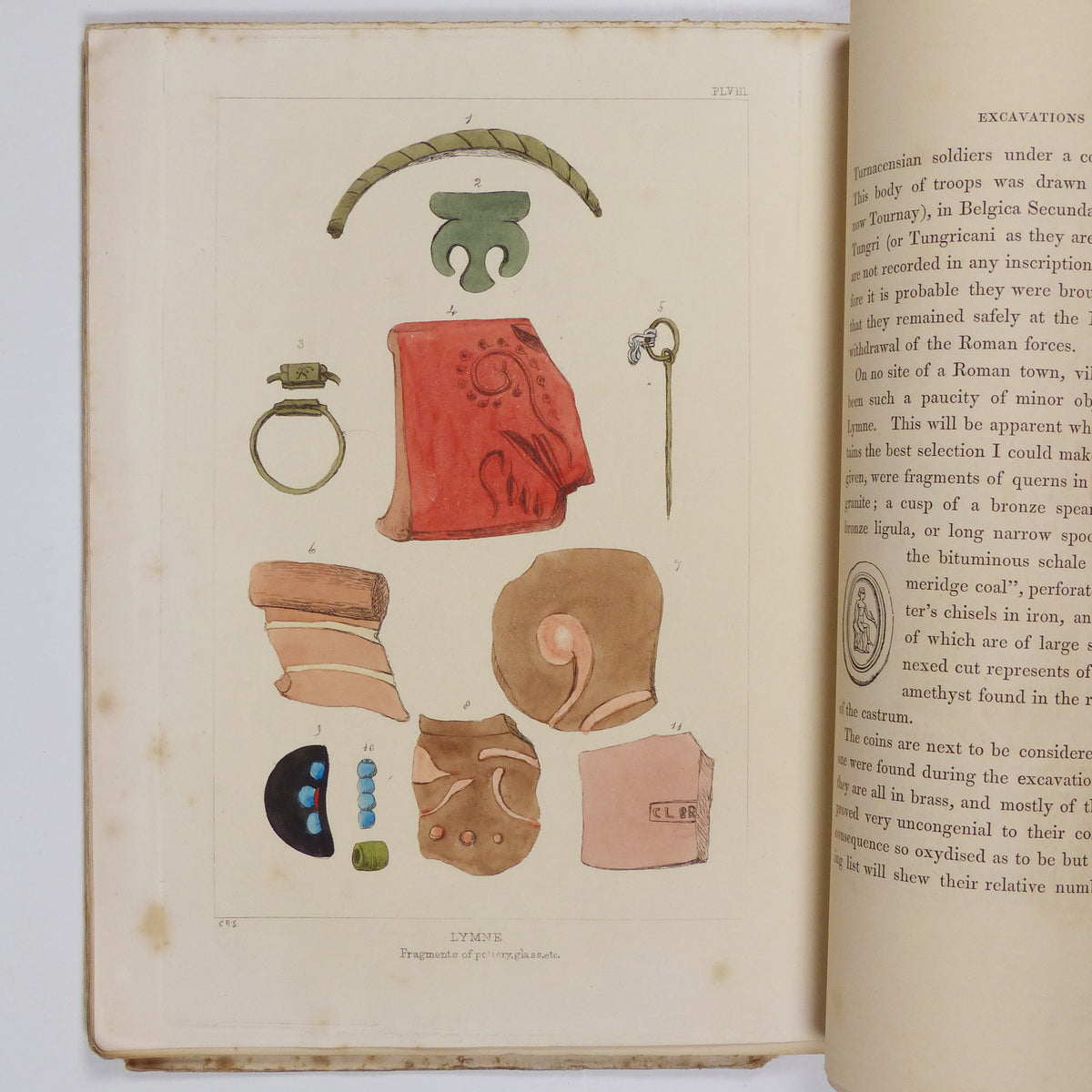 Charles Roach Smith & James Elliott - Report on Excavations made on the site of the Roman Castrum at Lymne, in Kent, in 1850 - First Edition