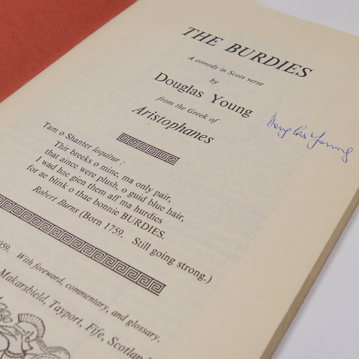 Douglas Young - The Burdies - Signed First Edition