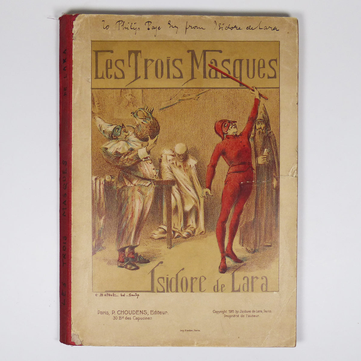 Isidore de Lara - Les Trois Masques - Inscribed First Edition