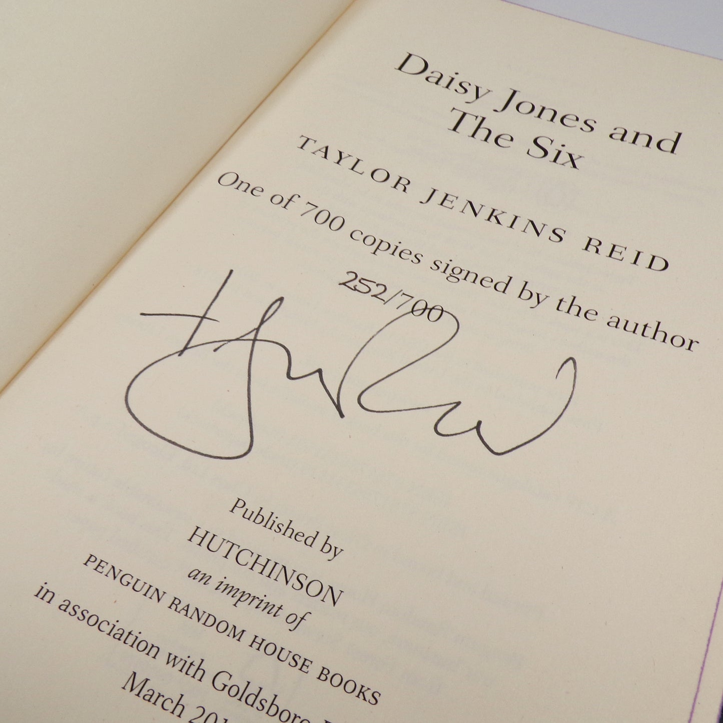 Taylor Jenkins Reid - Daisy Jones & The Six - Signed Limited First Edition