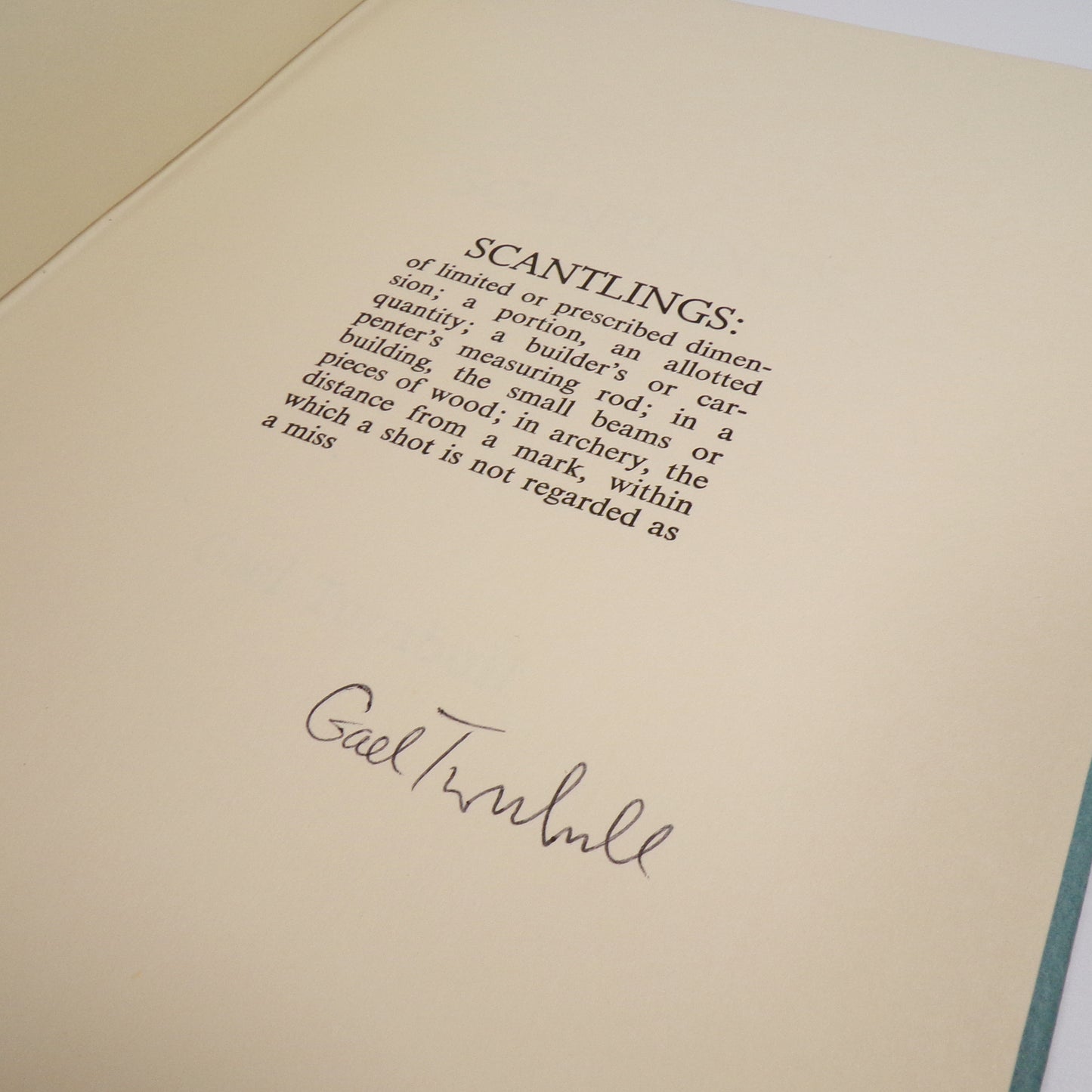 Gael Turnbull - Scantlings - Signed First Edition