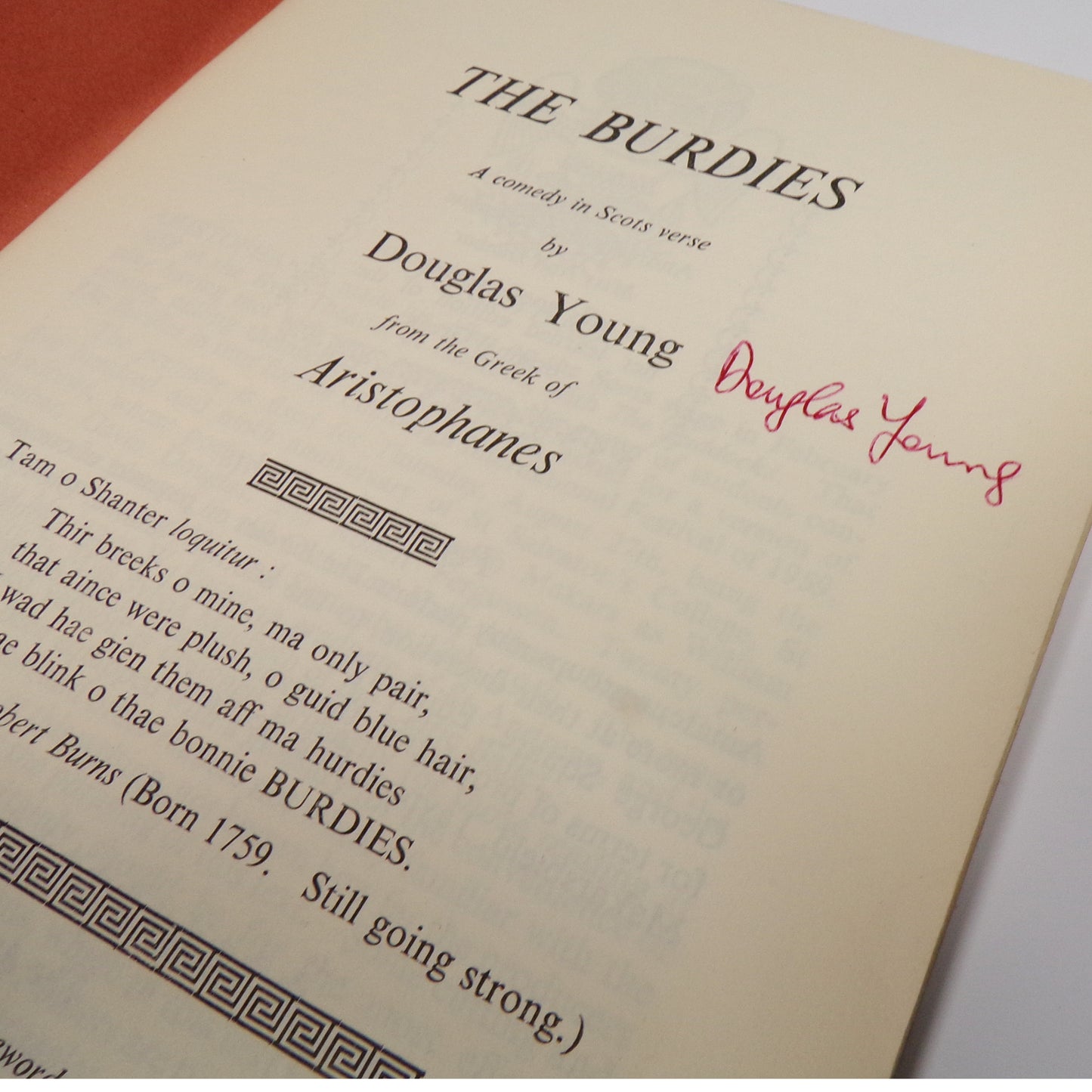 Douglas Young - The Burdies - Signed First Edition