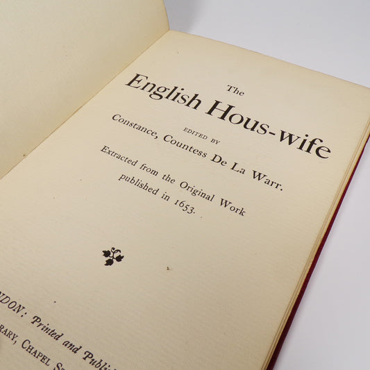 Constance, Countess De La Warr - The English Hous-wife - First Edition