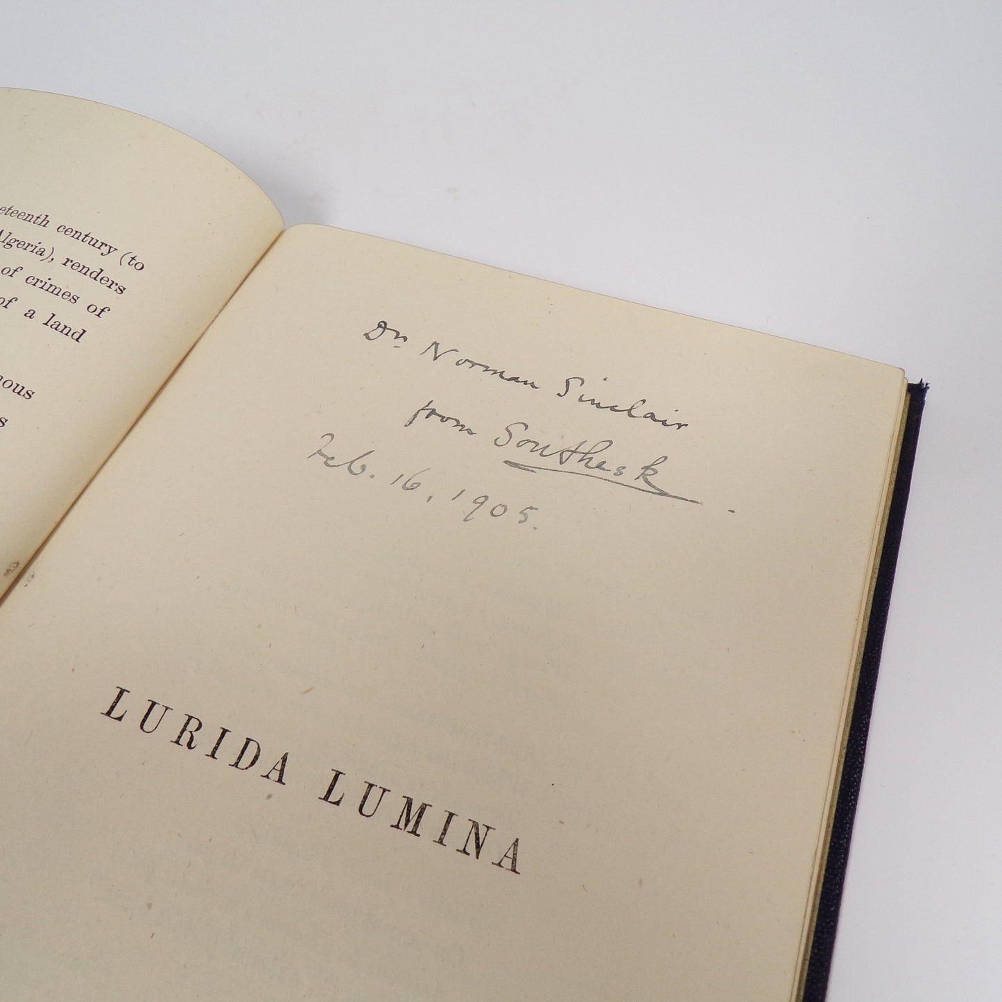 James Carnegie - Lurida Lumina - Inscribed First Edition