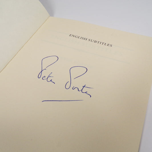 Peter Porter - English Subtitles - Signed First Edition