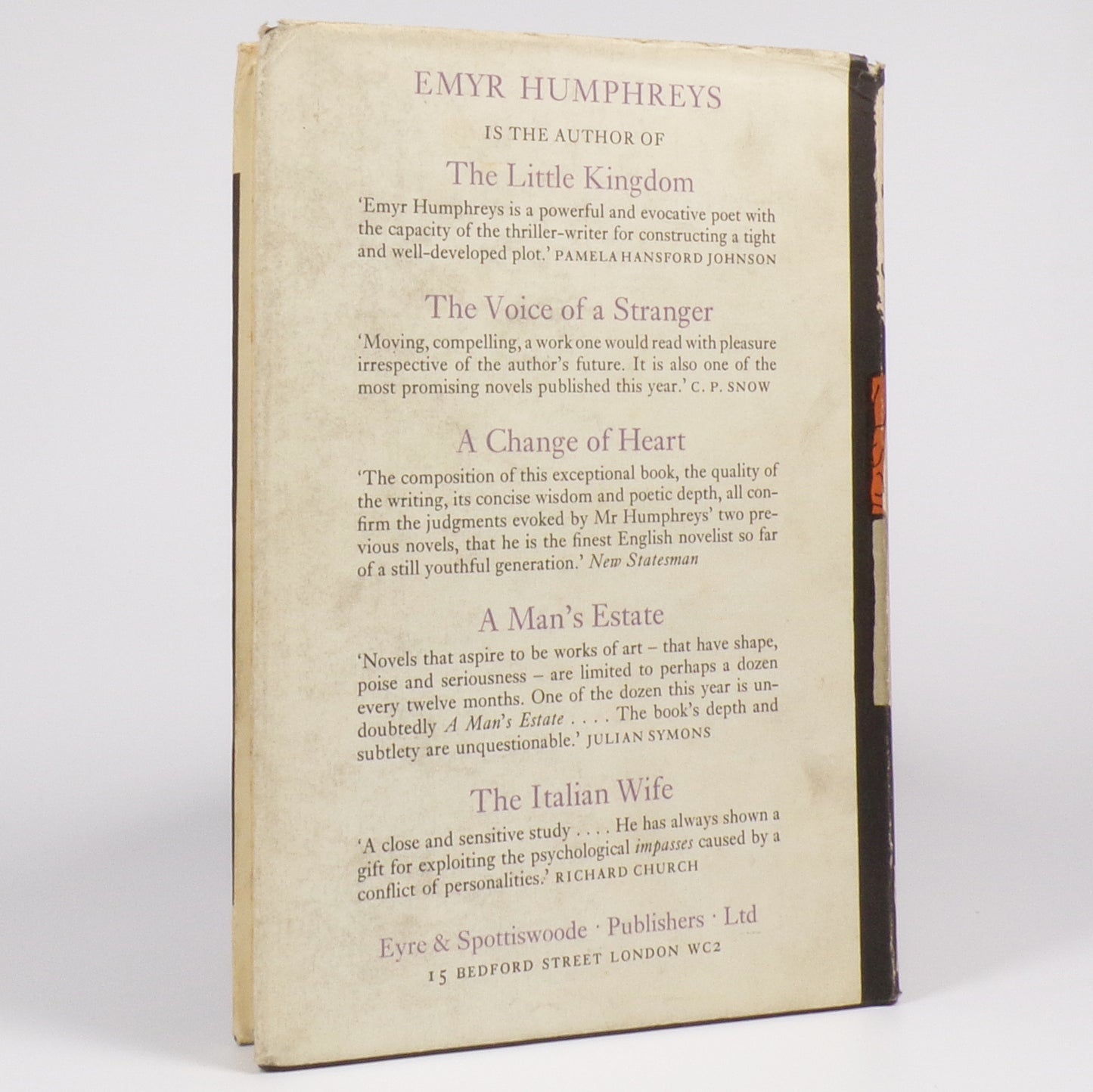 Emyr Humphreys - A Toy Epic - First Edition