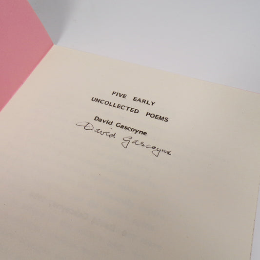 David Gascoyne - Five Early Uncollected Poems - Signed Limited First Edition