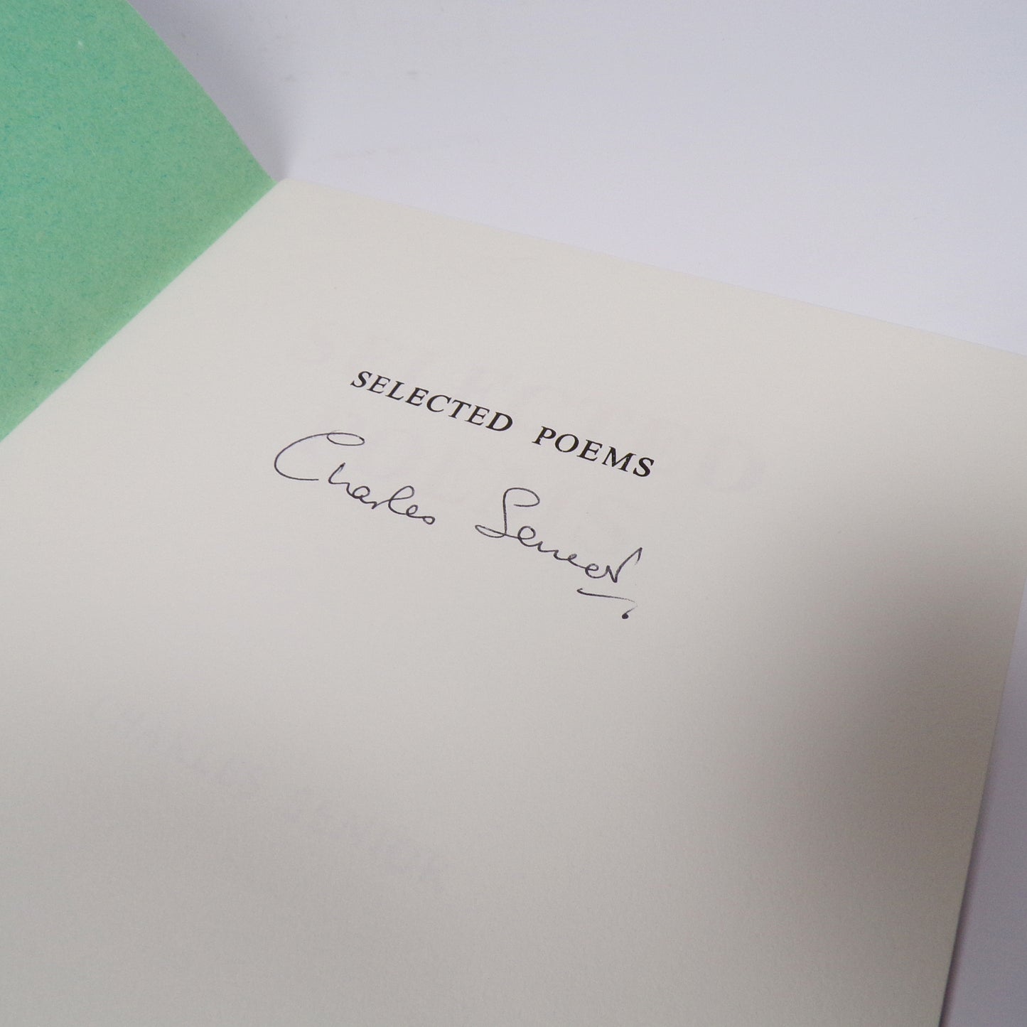 Charles Senior - Selected Poems - Signed First Edition