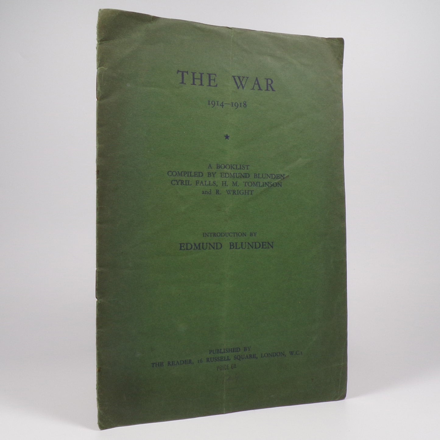 Edmund Blunden - The War 1914-1918 - First Edition Thus