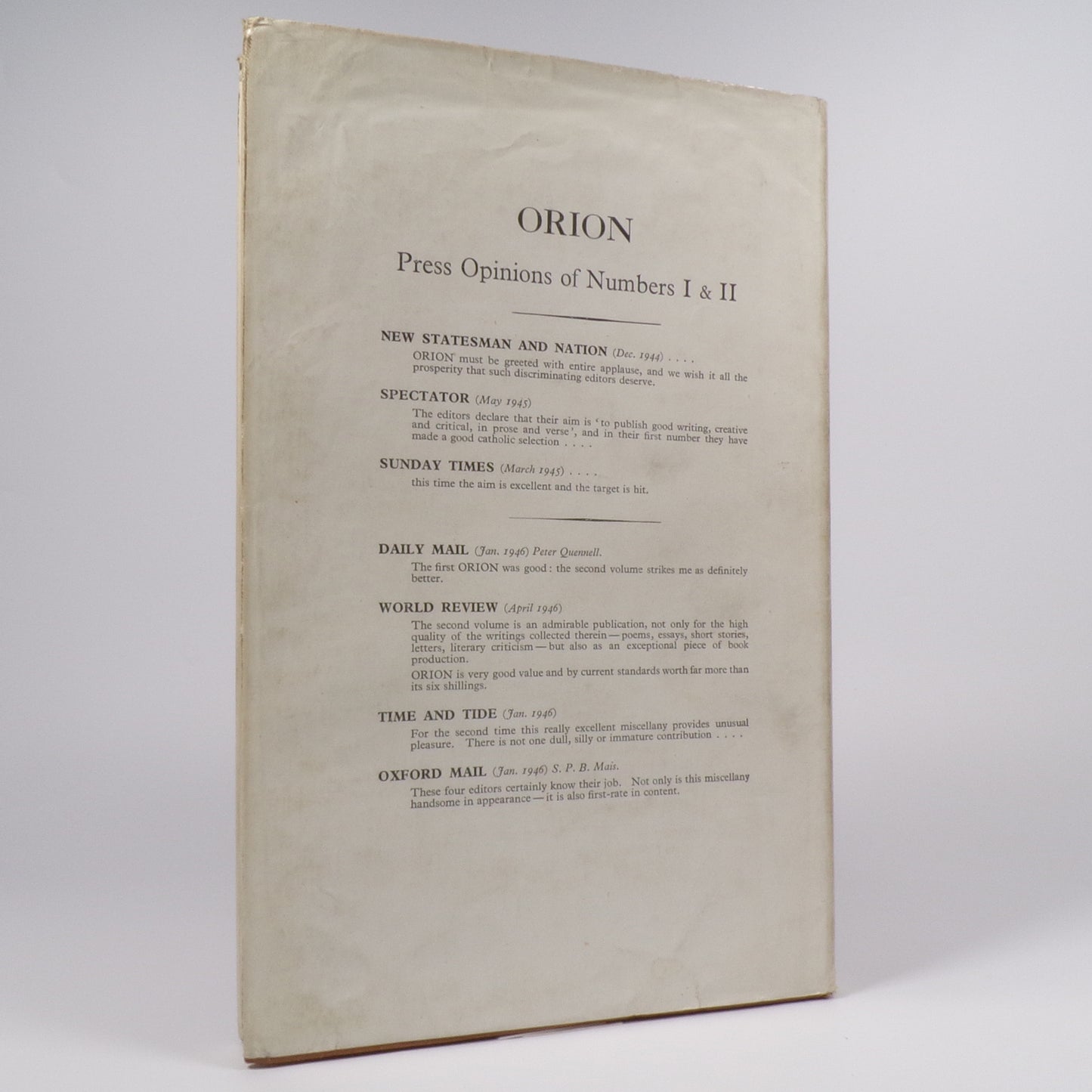 Various - Orion Volume III - First Edition