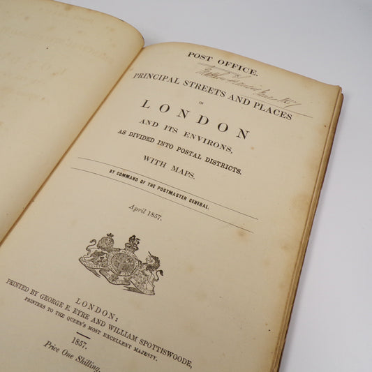 Rowland Hill - Principal Streets and Places in London - First Edition