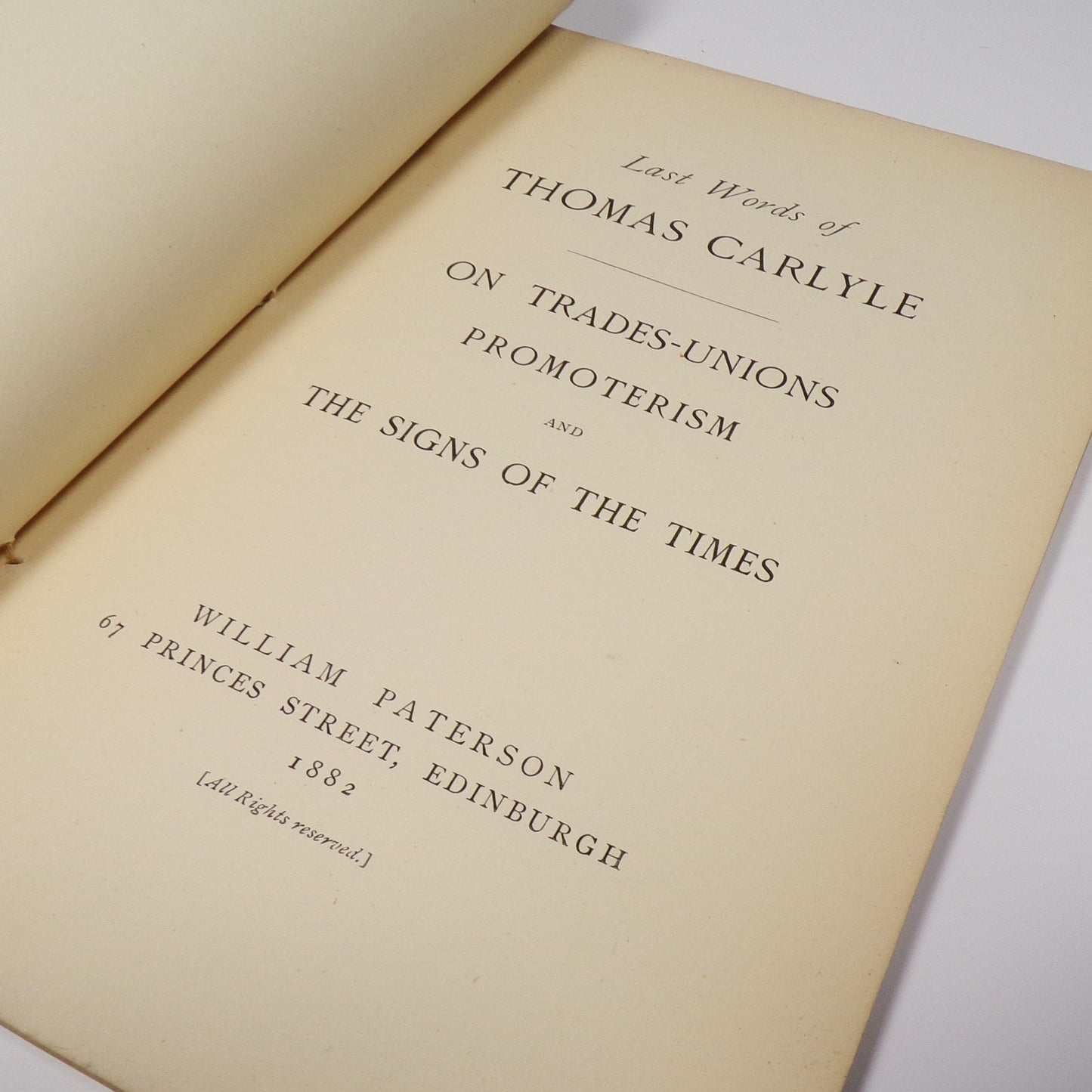 Thomas Carlyle - Last Words of Thomas Carlyle - First Edition