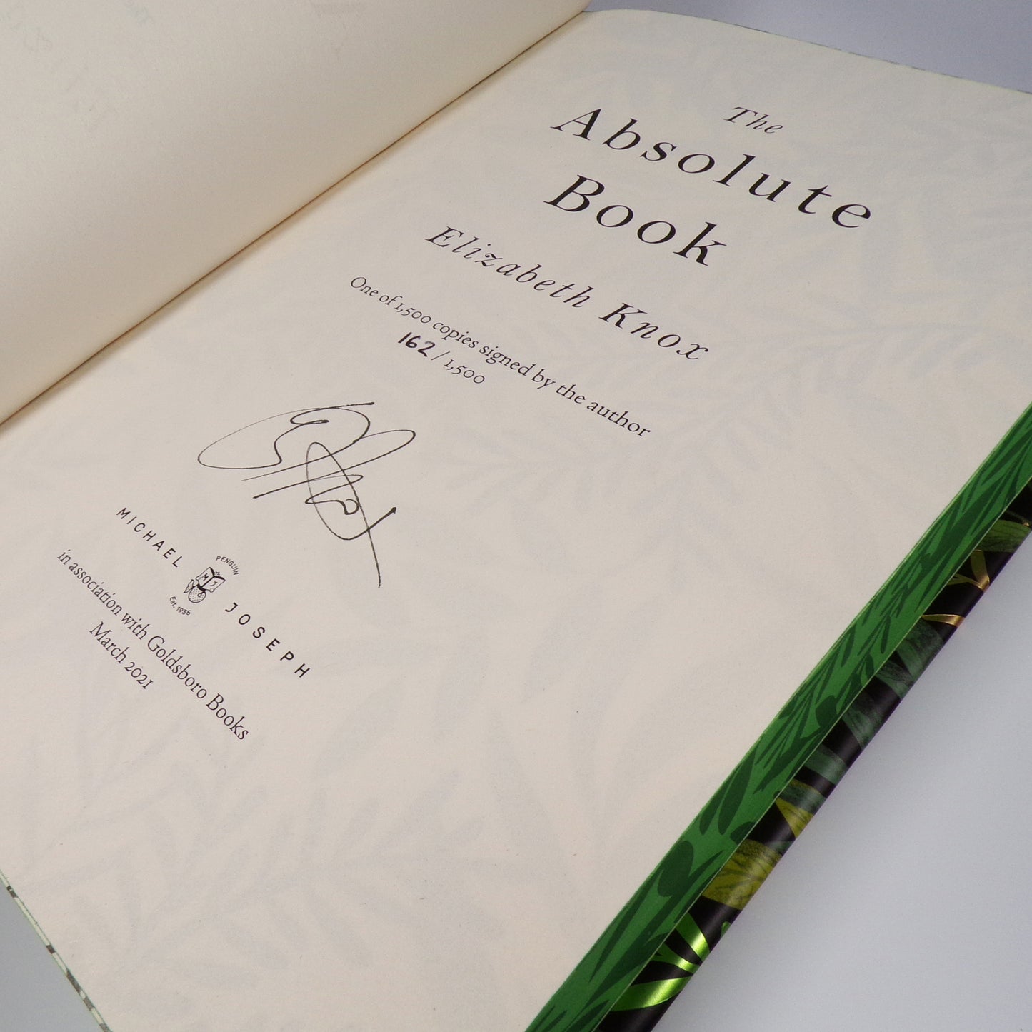 Elizabeth Knox - The Absolute Book - Signed First Edition