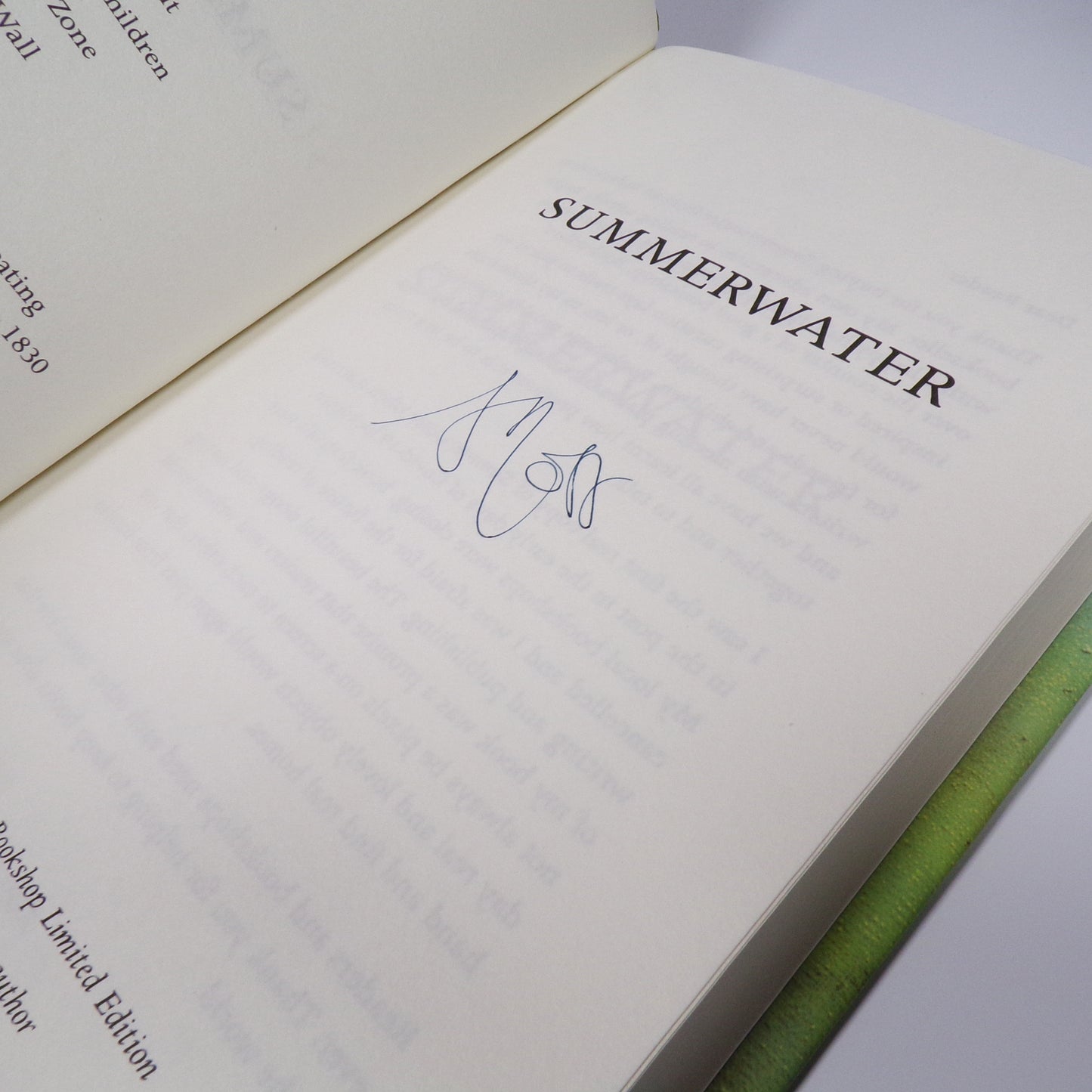 Sarah Moss - Summerwater - Signed First Edition