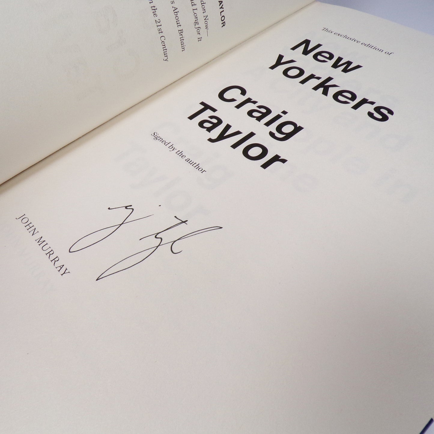 Craig Taylor - New Yorkers - Signed First Edition