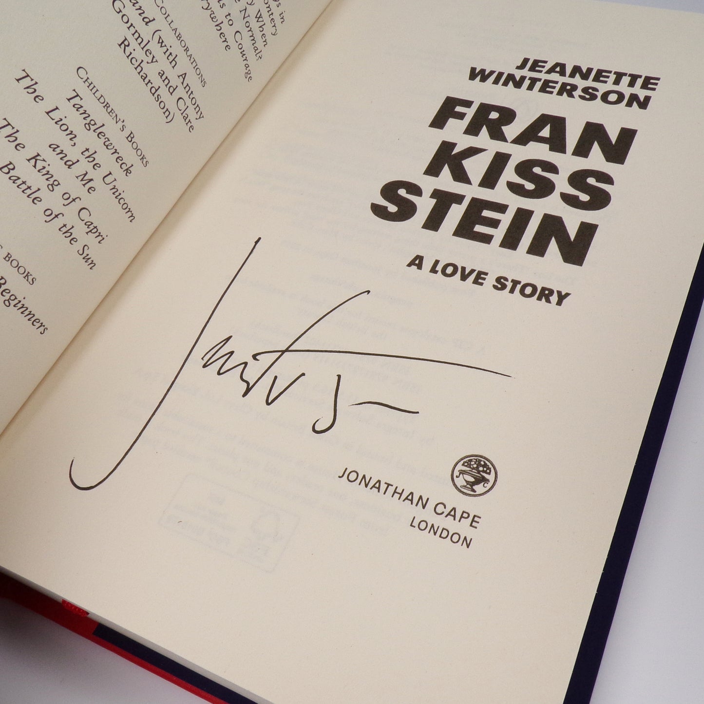 Jeanette Winterson - Frankissstein - Signed First Edition