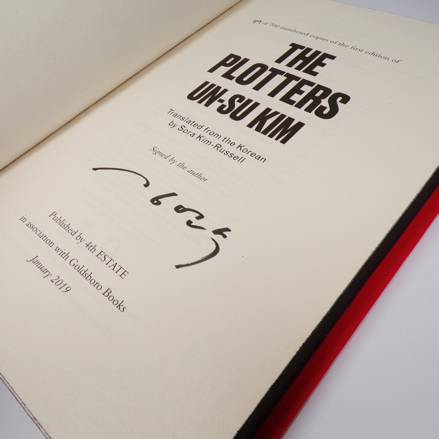 Un-Su Kim - The Plotters - Signed First Edition