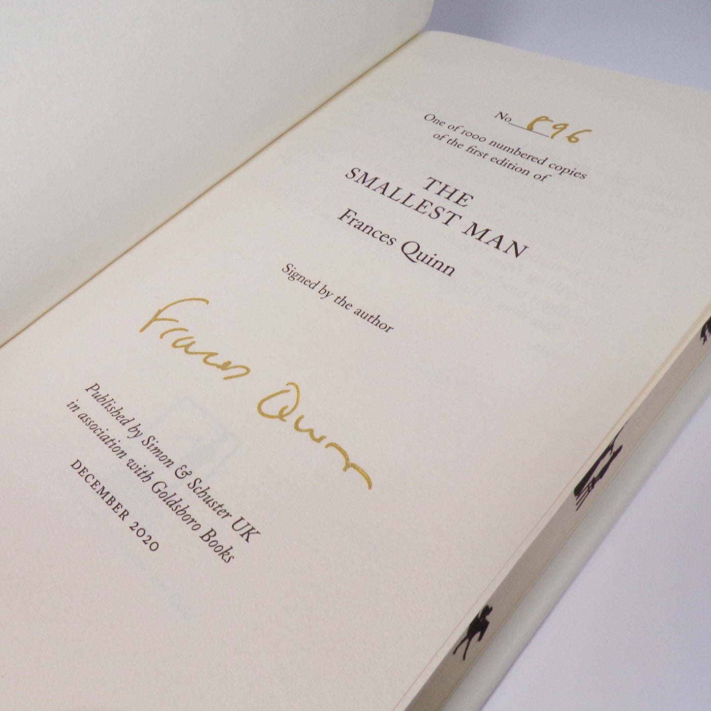 Frances Quinn - The Smallest Man - Signed First Edition