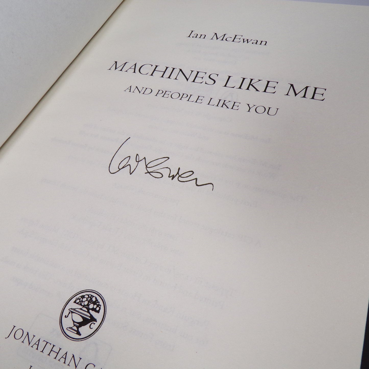 Ian McEwan - Machines Like Me - Signed First Edition