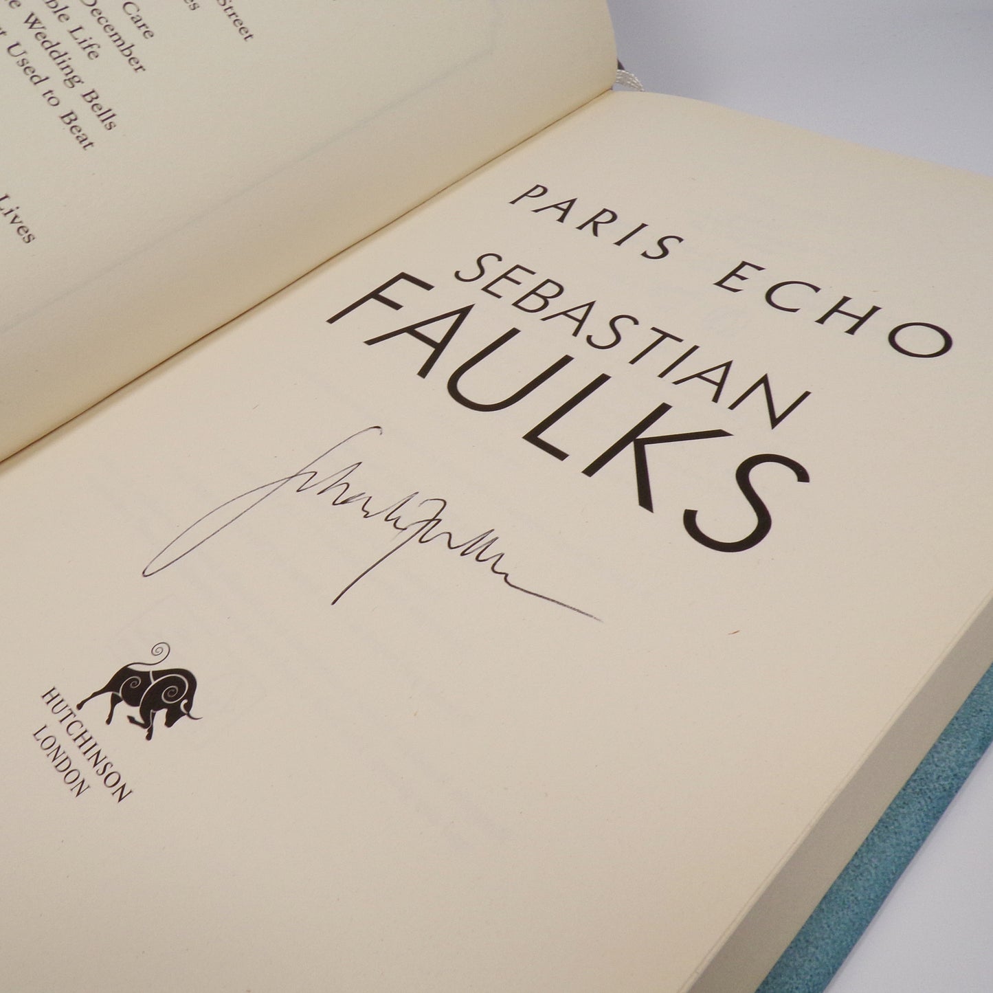 Sebastian Faulks - Paris Echo - Signed First Edition