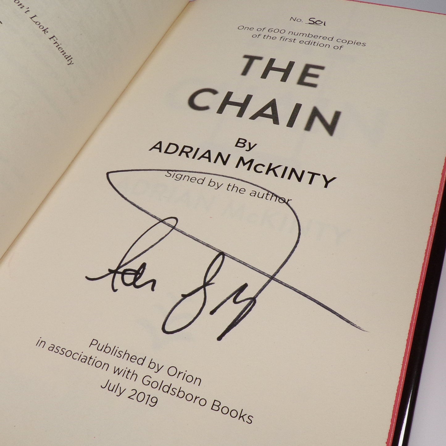 Adrian McKinty - The Chain - Signed Limited First Edition