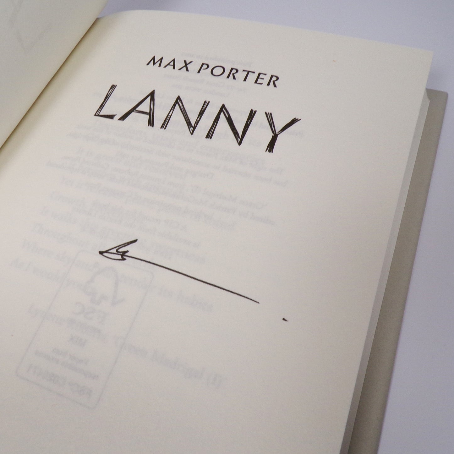 Max Porter - Lanny - Signed First Edition